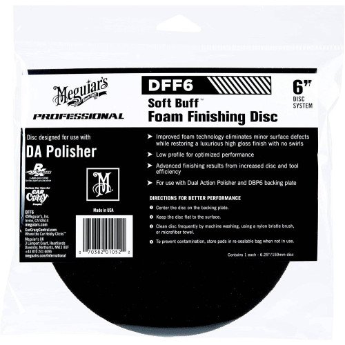 Burete Polish Finish Meguiars Soft Buff DA Foam Finishing Disc, 6, DFF6